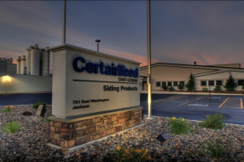 Exterior of a CertainTeed Sidings facility in Jackson, MI