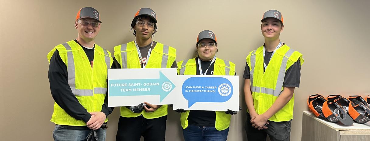 A talented group of students that participated in Saint-Gobain North America’s SFRC manufacturing workforce development program.